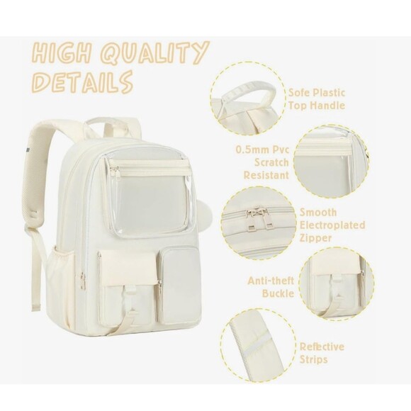 15.6" Laptop Backpack Girls Bookbag College Middle High School Bag for Student - Picture 2 of 7